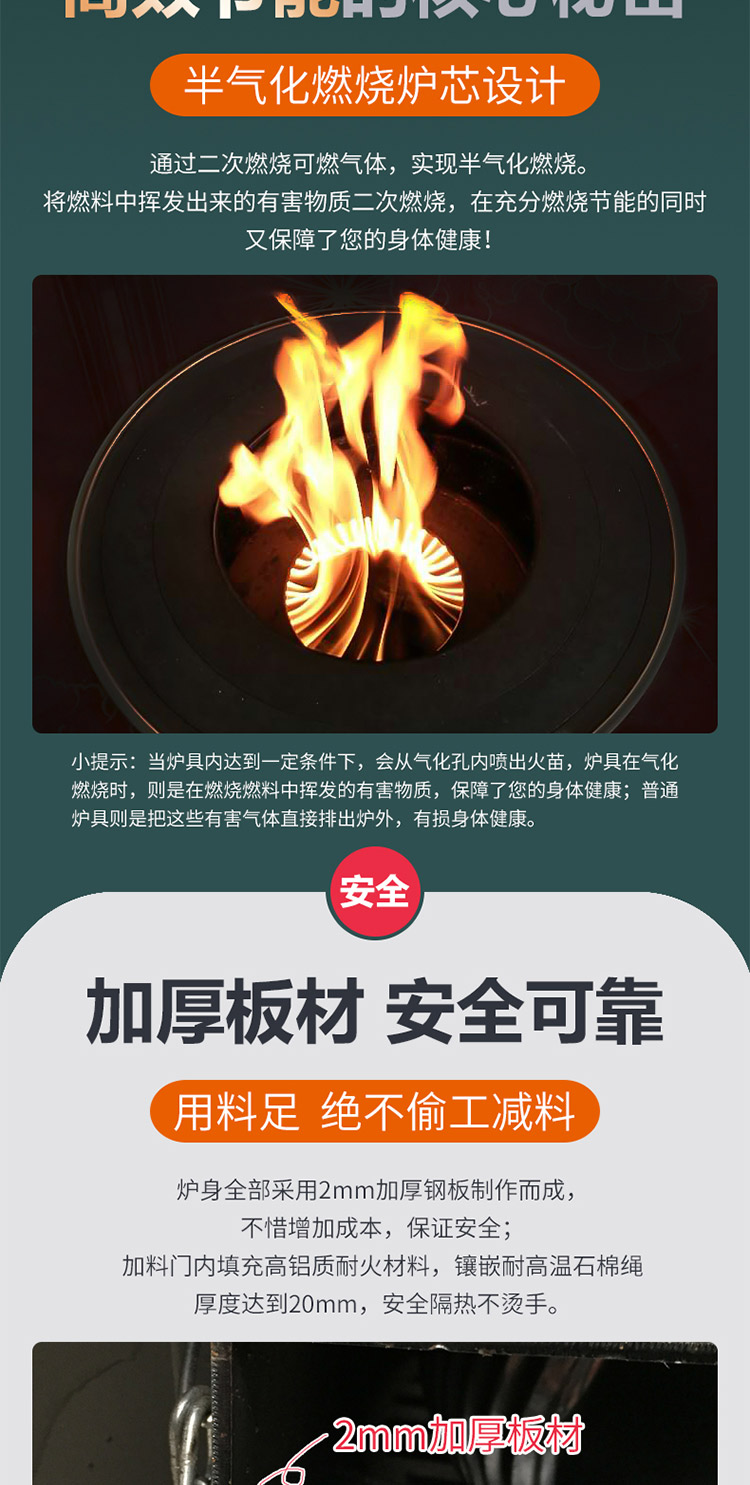 1.2米三鍋位帶烤箱中號藏爐 — 多功能家用取暖藏爐【爐具】焱森爐業(yè)
